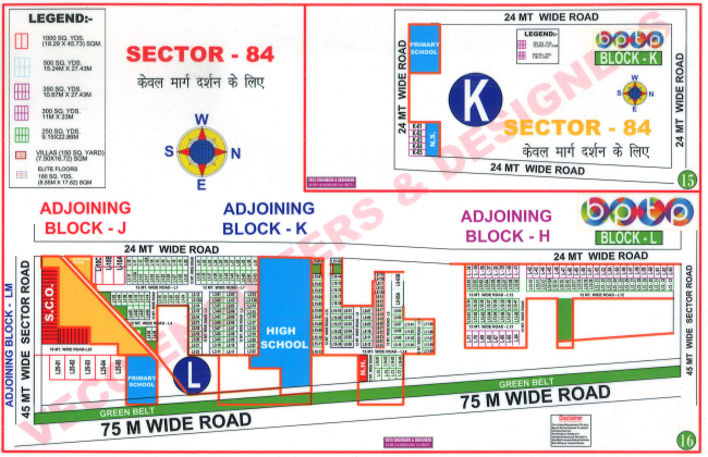 BPTP PARKLANDS PLOT FARIDABAD SECTOR-84 K-Block MAP