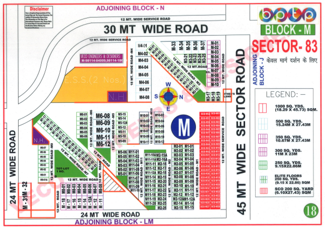 BPTP PARKLANDS Plots SECTOR-83 FARIDABAD MAP