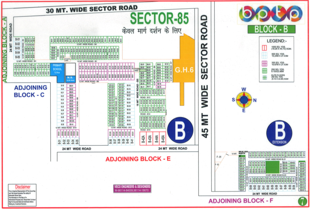 BPTP Parklands Plot Sector-85 Faridabad Map