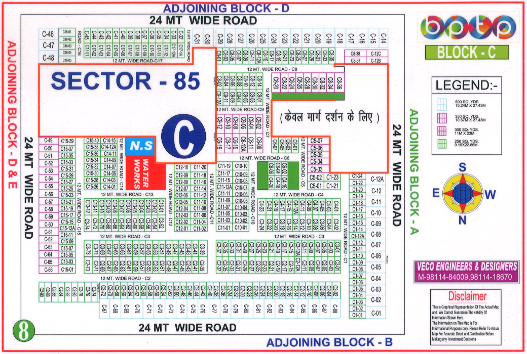 BPTP Parklands Plot Sector-85 C-Block Faridabad Map