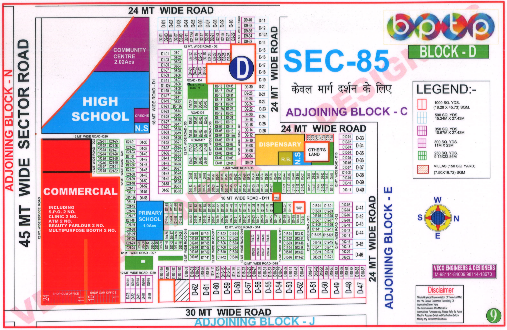 BPTP Parklands Plot Sector-85 Faridabad Map